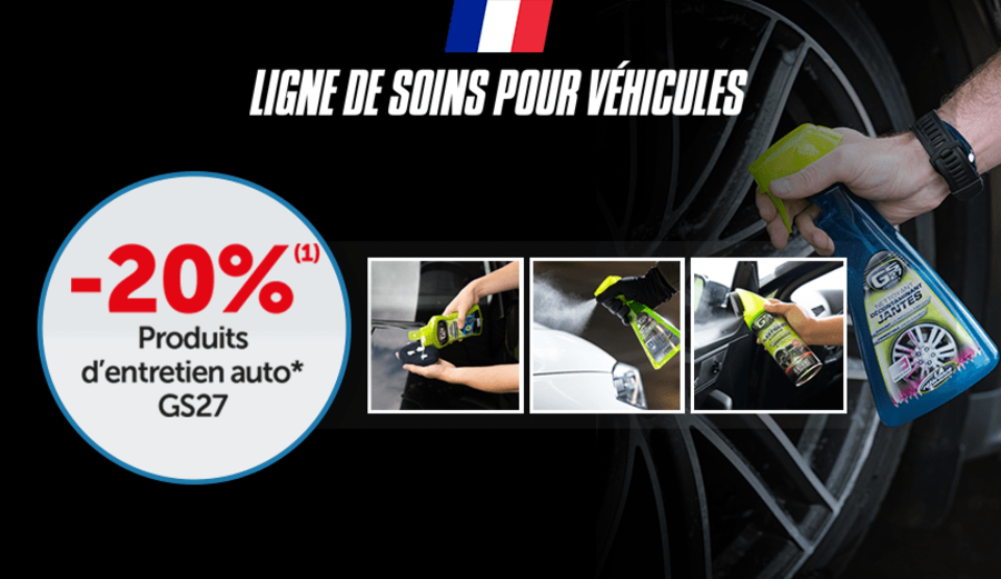 -20%⁽¹⁾ sur les produits d'entretien GS27