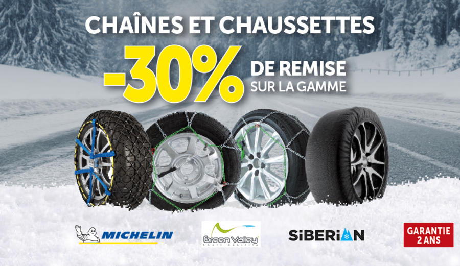 Chaînes et chaussettes neige ⁽¹⁾